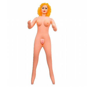 Boneca Inflável Loira Com Vagina E ânus Removíveis Em Cyberskin
