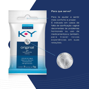 K-y Original Lubrificante íntimo Sachê Com 3unidades 5g Ky