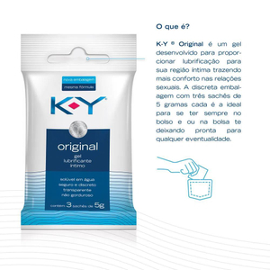 K-y Original Lubrificante íntimo Sachê Com 3unidades 5g Ky