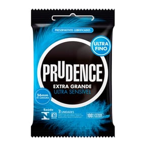 Preservativo Extra Grande E Ultra Sensível 3 Unidades Prudence