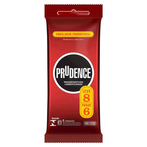 Preservativo Lubrificado Leve 8 Pague 6 Unidades Prudence