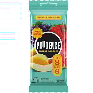 Preservativos Mix Cores E Sabores Leve 8 Pague 6 Unidades Prudence