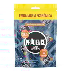 Preservativo Super Sensitive Embalagem Econômica 4 Packs Prudence