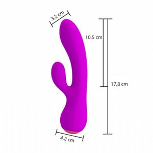 Vibrador Ponto G Flexível Com Estimulador Clitoriano Zachary 12 Vibrações Pretty Love