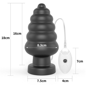Plug Anal Cracker 10 Vibrações E Controle Com Fio 18 X 8,3cm Lovetoy