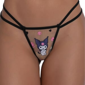 Calcinha Em Tule Hello Kitty Kuromi Pimenta Sexy