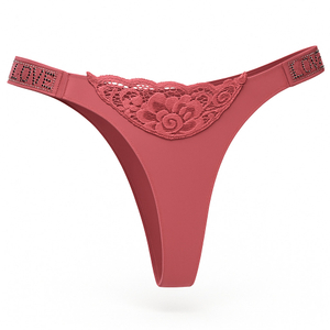 Calcinha Fio Dental Love Corte A Laser E Detalhe De Renda