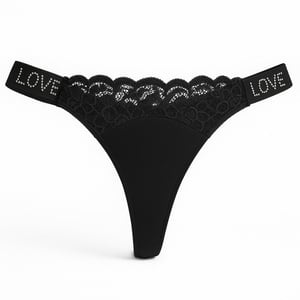 Calcinha Fio Dental Love Corte A Laser Com Detalhe Renda Frontal