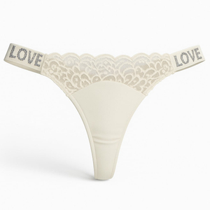 Calcinha Fio Dental Love Corte A Laser Com Detalhe Renda Frontal