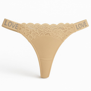 Calcinha Fio Dental Love Corte A Laser Com Detalhe Renda Frontal