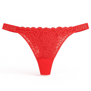 Calcinha Fio Dental Love Corte A Laser Com Renda Frontal