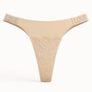Calcinha Fio Dental Love Corte A Laser Com Detalhe Em Renda