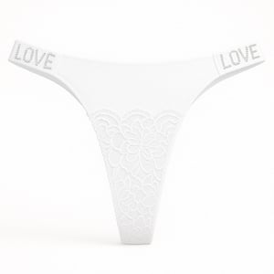 Calcinha Fio Dental Love Corte A Laser Com Detalhe Em Renda