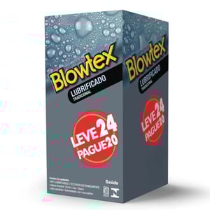 Preservativo Lubrificado Tradicional Leve 24 Pague 20 Blowtex