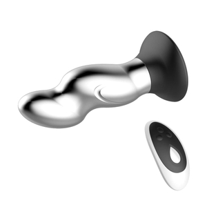 Plug Anal Fingertip Metal Com Ventosa Recarregável Com 10 Modos De Vibração Vibe Toys