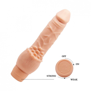 Prótese Realística Clark Com Vibro Interno E Saliências 19,5 X 3,8cm Vibe Toys