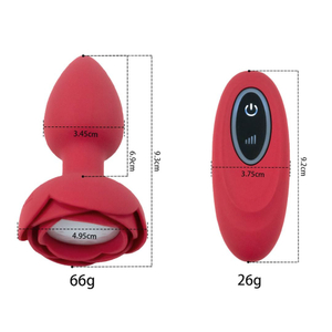 Plug Anal De Silicone Formato De Flor Com Led 10 Modos De Vibração