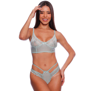 Conjunto Delírio Tule Listrado Com Aro Patitex