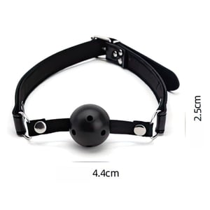 Mordaça Bola Reforçada Com Regulagem Em Couro Vibe Toys
