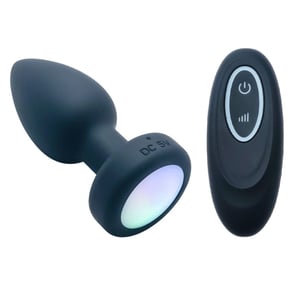 Plug Anal Em Silicone Com Led 10 Modos De Vibração