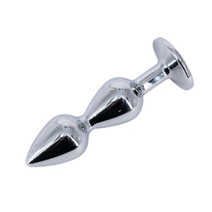 Plug Anal Escalonado Em Aço Com Pedra Na Base Vibe Toys