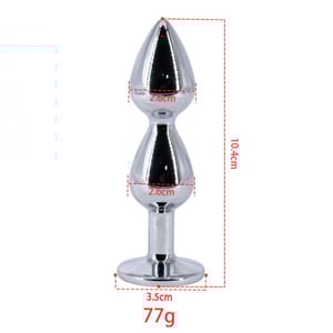 Plug Anal Escalonado Em Aço Com Pedra Na Base Vibe Toys