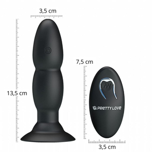 Plug Anal 4 Vibrações Com Esferas Rotativas E Controle Wireless Pretty Love