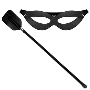 Kit Tiazinha Com Máscara E Chibata Retangular 45cm Dominatrix