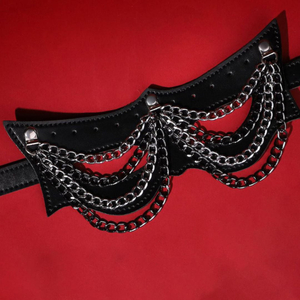 Máscara De Couro Punk Com Correntes Cromadas Vibe Toys