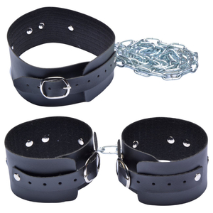 Kit Coleira E Algema Com Corrente Dominatrix