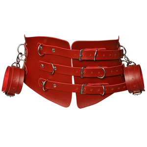 Kit Corset Com Algemas Em Couro Sintético Dominatrix