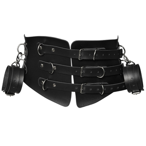 Kit Corset Com Algemas Em Couro Sintético Dominatrix