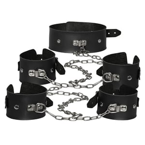 Kit Sado Coleira Algema E Tornozeleiras Dominatrix