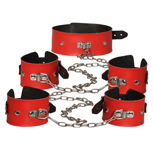 Kit Sado Coleira Algema E Tornozeleiras Dominatrix