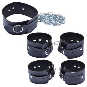 Kit Sado Coleira Algema E Tornozeleiras Dominatrix
