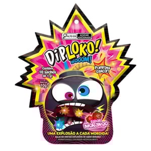 Diploko Booom Bala Explosiva De Morango Com 10 Saches Danilla