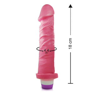 Prótese Aromatizada Com Vibração 18 X 4,4cm Linha Pura Tentação Sexy Fantasy