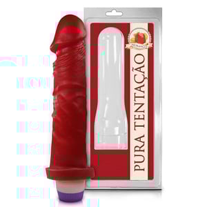 Prótese Aromatizada Com Vibração 18 X 4,4cm Linha Pura Tentação Sexy Fantasy