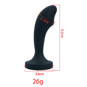 Plug Anal Curvado Em Silicone Tamanho P Com Pedra Na Base Vibe Toys