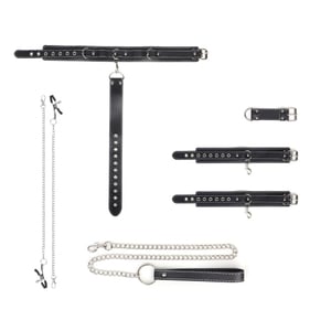 Kit Bondage Com Corrente De Tração E Guia Com Coleira Vibe Toys