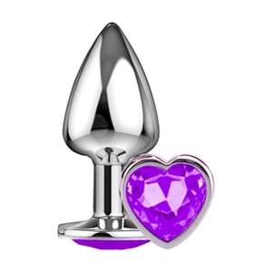 Plug Anal Metalizado Com Pedra Formato De Coração Delicious