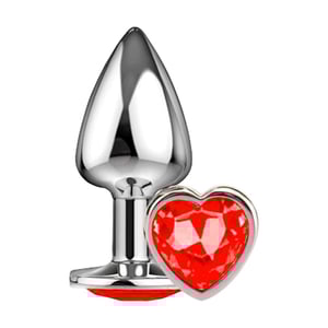 Plug Anal Metalizado Com Pedra Formato De Coração Delicious