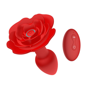 Plug Anal Flower Em Silicone 10 Modos De Vibração E Rotação