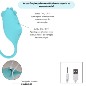 Estimulador Clitoriano Dino Duplo 9 Modos Estimulação Vibe Toys