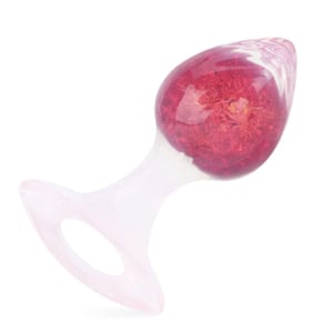 Plug Anal Coração Pequeno Em Silicone Com Esfera De Vidro Interno