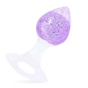 Plug Anal Coração Pequeno Em Silicone Com Esfera De Vidro Interno