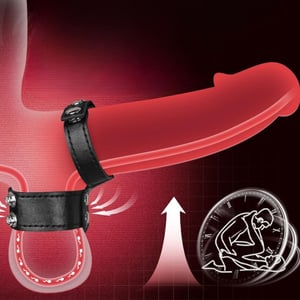 Anel Peniano De Couro Com Guia Para Bondage Vibe Toys