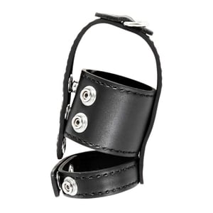 Anel Peniano De Couro Com Guia Para Bondage Vibe Toys