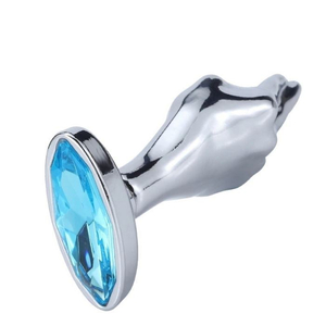 Plug Anal Formato Mão Médio Cromado Aço Seamless Vibe Toys