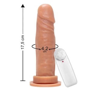 Prótese Maciça Com Vibro E Ventosa 17,5 X 4,2cm êxtase